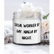 Generic Love Social worker Gifts, Social Worker by Day. Ninja by Night, New Christmas Candle Gifts For Colleagues