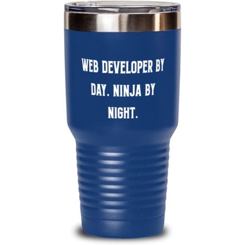 제네릭 Generic Reusable Web developer Gifts, Web Developer by Day. Ninja by Night, Holiday 30oz Tumbler For Web developer