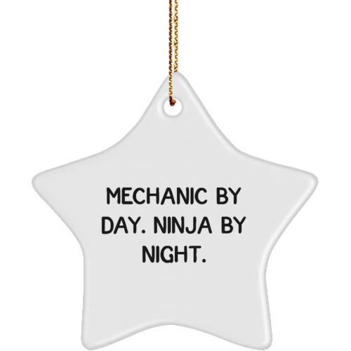 제네릭 Generic Mechanic by Day. Ninja by Night. Star Ornament, Mechanic , Nice Gifts for Mechanic