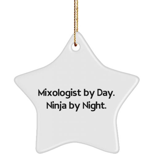 제네릭 Generic Love Mixologist Gifts, Mixologist by Day. Ninja by Night., Mixologist Star Ornament from Team Leader