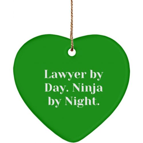 제네릭 Generic Cool Lawyer Heart Ornament, Lawyer by Day. Ninja by Night., Inappropriate Gifts for Friends