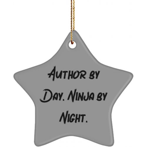 제네릭 Generic Author by Day. Ninja by Night. Star Ornament, Author Present from Friends, Inspire for Colleagues