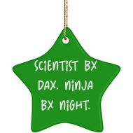 Generic Scientist Gifts for Colleagues, Scientist by Day. Ninja by Night., Fancy Scientist Star Ornament, from Coworkers