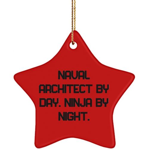 제네릭 Generic Brilliant Naval Architect Gifts, Naval Architect by Day. Ninja by Night., Gag Christmas Star Ornament Gifts for Friends