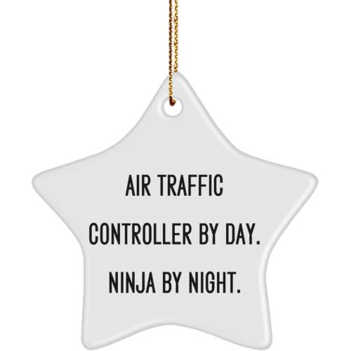 제네릭 Generic Cute Air Traffic Controller Gifts, Air Traffic Controller by Day. Ninja by Night., Nice Star Ornament for Coworkers from Friends