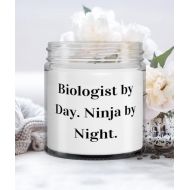 Generic Gag Biologist Gifts, Biologist by Day. Ninja by Night, Joke Candle For Friends From Team Leader