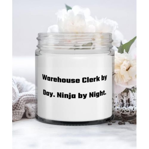 제네릭 Generic Inappropriate Warehouse clerk Gifts, Warehouse Clerk by Day. Ninja by Night, Nice Christmas Candle From Coworkers