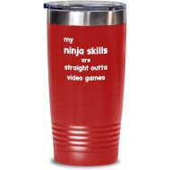 Generic Funny Video games Tumbler My ninja skills are straight outta video games Gift For Men and Women 20oz, Red