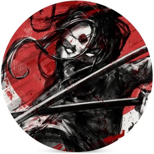 제네릭 Generic Coasters for Drinks Set of 6 ?Absorbent Ceramic Coasters for Tbletop Protection Ninja Girl Two Swords Coasters with Cork Base Gift for Housewarming and Family