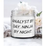 Generic Sarcasm Analyst Gifts, Analyst by Day. Ninja by Night, Holiday Candle For Analyst