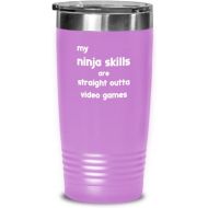 Generic Funny Video games Tumbler My ninja skills are straight outta video games Gift For Men and Women 20oz, Magenta