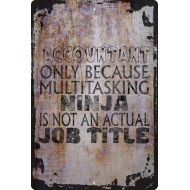 Generic Accountant only Multitasking Ninja is not a Job Beige Wall Art Decor Funny Gift 12 x 18 Inch