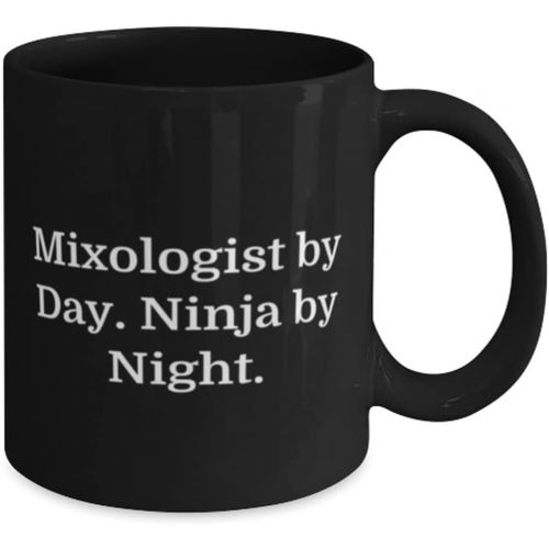 제네릭 Generic Mixologist by Day. Ninja by Night. 11oz 15oz Mug, Mixologist Present From Boss, Beautiful Cup For Coworkers