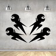 Generic Wall Sticker-Coon Asian Warriors-Vinyl Decal-Little Ninjas Oriental-Child Nursery Playroom Room Decor Stickers-Custom Color-Removable-bS004x261ch-45x70 in