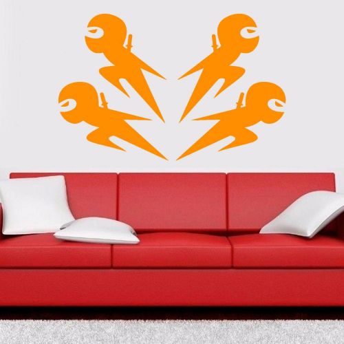 제네릭 Generic Wall Sticker-Coon Asian Warriors-Vinyl Decal-Little Ninjas Oriental-Child Nursery Playroom Room Decor Stickers-Custom Color-Removable-bS004x261ch-45x70 in