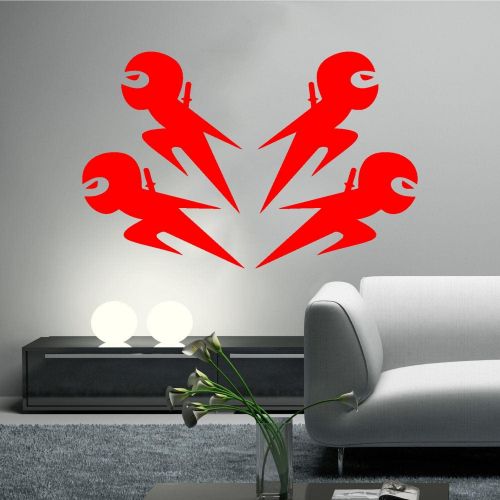 제네릭 Generic Wall Sticker-Coon Asian Warriors-Vinyl Decal-Little Ninjas Oriental-Child Nursery Playroom Room Decor Stickers-Custom Color-Removable-bS004x261ch-45x70 in