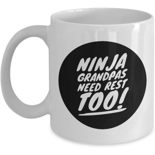 제네릭 Generic Ninja Grandpas Need Rest Too! Coffee Cup, Get well Gift for grandpa, White Ceramic Tea Mug, 11oz