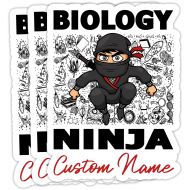 Generic Personalized Stickers, Biology Ninja, Design Your Own Amazing Customized School Decal Stickers for Teen Girl Boy Men Women, Name Custom, 3 x 4 Inch Waterproof Sunproof Vinyl Decals