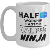 Generic Worship Pastor Coffee Mug - 15 oz Funny Tea Cup For Office Friends Co-Workers Men Women - Half Ninja