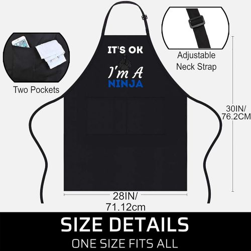 제네릭 Generic Its ok Im a ninja - perfect ninja kids & adults Black Aprons - 1 Size fits all Men Women Apron Cooking