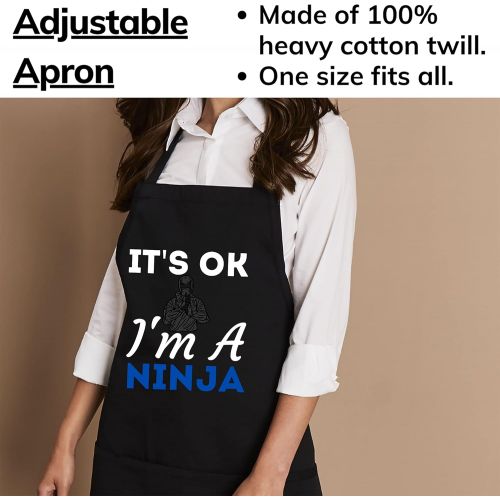 제네릭 Generic Its ok Im a ninja - perfect ninja kids & adults Black Aprons - 1 Size fits all Men Women Apron Cooking