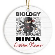 Generic Personalized Hanging Ornament, Customized Biology Ninja Ornament with Name, Design Your Own Home, Tree Decorations for New Year for Kid Children Student On Back School