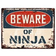 Generic Beware of Ninja Chic Sign Vintage Retro Rustic 9x 12 Metal Plate Store Home Room Wall Decor Gift