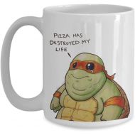 Generic What Pizza did to Michelangelo the fallen orange Ninja Turtle. Funny pizza mug. 15oz Ceramic Coffee Mugs.