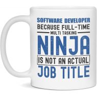 Generic Software Developer Ninja Funny Software Developer Mug Gift, 11-Ounce White
