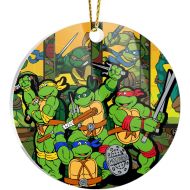 Generic Ornament Christmas Tree Ninja Acrylic Turtles Decor Collage X-mas Home Circle for Tree Ornaments, Events, Party Decoration, Holidays, White