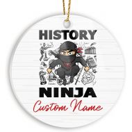Generic Personalized Ornament, Customized History Ninja Ornament with Your Name, Home Decor, Tree Decorations On New Year Christmas for Teen Boy Girl Daughter Kid Back School, Whit