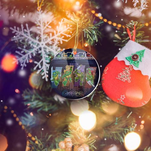 제네릭 Generic Christmas Tree Ornaments Mutant Acrylic Ninja Decor Turtle Circle Teenagers Home X-mas for Holidays, Party Decoration, Tree Ornaments, and Events, White
