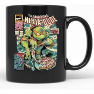 Generic Amazong turtle in character Ninja with pizza comic mug - Funny coffee mug for Birthday, halloween, christmas - 11 Oz Mug