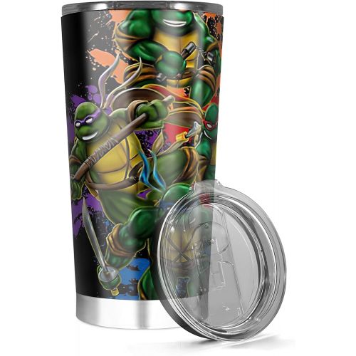 제네릭 Generic Stainless Steel Insulated Tumbler 20oz 30oz Teenage Hot Mutant Wine Ninja Tea Turtles Iced Colorful Cold Splatter Coffee Background Illustration Funny Travel Cups Mugs For Men Wome