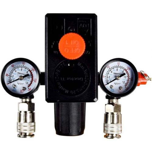 제네릭 Generic Air Compressor Pressure Switch Control Valve And Regulator Gauges,Pressure Reducer Regulator Regulation With Manometer Air Compressor + 1 x Thread Seal Tapes(1/2-394inch)