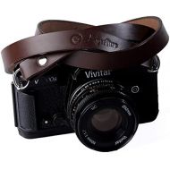 Generic, Xaperture Classic Genuine Buff Leather Camera Neck Strap for SLRDSLR and mirrorless Cameras - Universal, Sturdy and Durable (110cm, Light Brown)