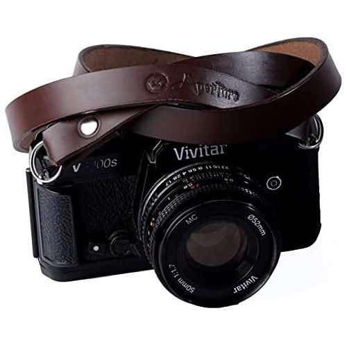 제네릭 Generic, Xaperture Classic Genuine Buff Leather Camera Neck Strap for SLRDSLR and mirrorless Cameras - Universal, Sturdy and Durable (110cm, Light Brown)