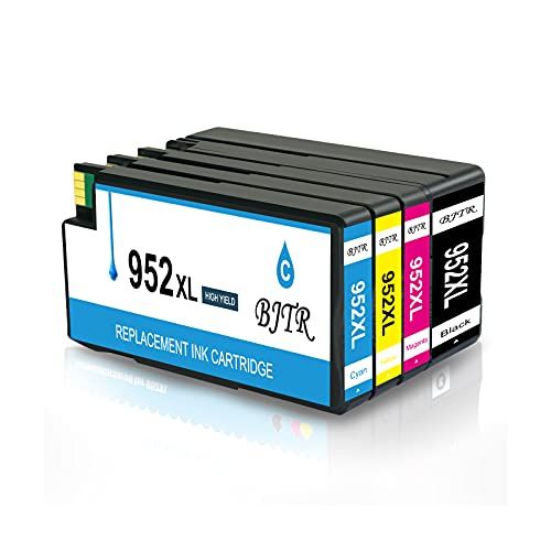 제네릭 Generic BJTR 4 Pack Compatible Ink Cartridges Replacement for HP 952 952XL, Works with Officejet 8710 8720 7740 8210 8715 7720 8740 Printers and More (Black Yellow Magenta Cyan)