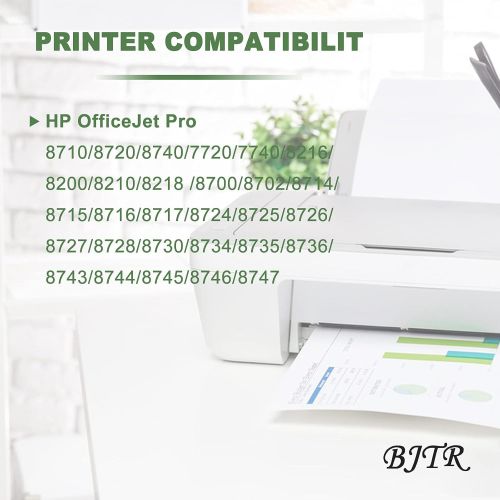 제네릭 Generic BJTR 4 Pack Compatible Ink Cartridges Replacement for HP 952 952XL, Works with Officejet 8710 8720 7740 8210 8715 7720 8740 Printers and More (Black Yellow Magenta Cyan)