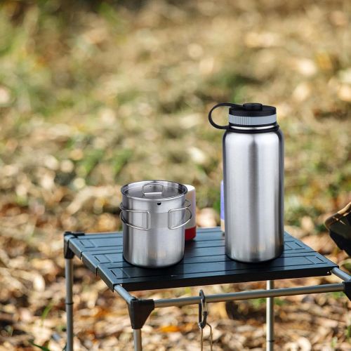 제네릭 Generic Outdoor Pot Camping Hiking 1000ml Stainless Steel Bottle Bowl Coffee Cup