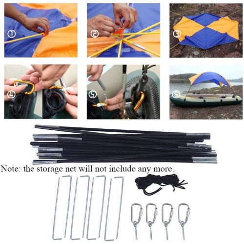 제네릭 Generic 2/3/4 Persons for Choose Inflatable Boat Tent Sun Shelter Inflatable Rowing Boat PVC Rubber Fishing Boat Tent Canopy