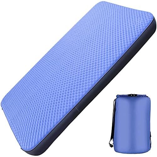 제네릭 Generic Double Self-Inflating Camping Mattress, 80”×52” Sleeping Pad, Ultra Comfortable Side Sleep Friendly 4 Inches Thick PU Foam, Portable Roll-Up Floor Guest Bed, TPU Material…