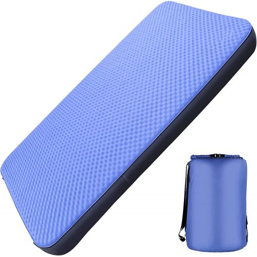 제네릭 Generic Double Self-Inflating Camping Mattress, 80”×52” Sleeping Pad, Ultra Comfortable Side Sleep Friendly 4 Inches Thick PU Foam, Portable Roll-Up Floor Guest Bed, TPU Material…