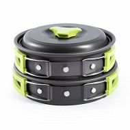 Generic Neces Camping Cookware Mess Kit Gear with Folding Camping Stove Messkit Camping Accessories Dish Set Camping Supplies Camping cookware Camping Gear and Equipment Kitchen Essentials