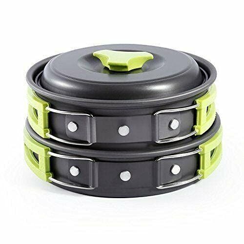 제네릭 Generic Neces Camping Cookware Mess Kit Gear with Folding Camping Stove Messkit Camping Accessories Dish Set Camping Supplies Camping cookware Camping Gear and Equipment Kitchen Essentials