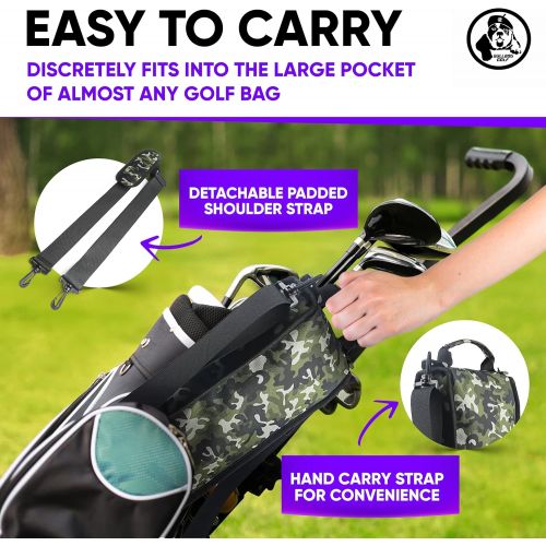 제네릭 Generic Golf Cooler Bag ? Insulated with Detachable Shoulder Strap - Fits in Most Golf Bags ? Bulldog Golf Accessories for Men, Camoflage Golf Cooler Bag, Camoflage Black, Green, K