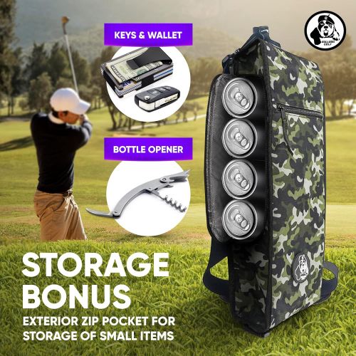 제네릭 Generic Golf Cooler Bag ? Insulated with Detachable Shoulder Strap - Fits in Most Golf Bags ? Bulldog Golf Accessories for Men, Camoflage Golf Cooler Bag, Camoflage Black, Green, K