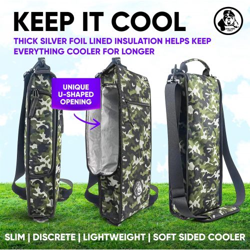 제네릭 Generic Golf Cooler Bag ? Insulated with Detachable Shoulder Strap - Fits in Most Golf Bags ? Bulldog Golf Accessories for Men, Camoflage Golf Cooler Bag, Camoflage Black, Green, K