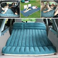 Generic Inflatable SUV RV MPV Car Air Mattress, Thickened Blow Up Outdoor Travel Camping Back Seat Bed, Flocking Surface Sleeping Mattress Cushion with Footstools Pump, Size 77.56x49.60x4i