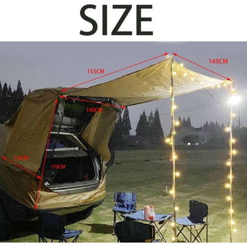 제네릭 Generic 2 Piece UV Sun Shelter Car Rear SUV Trunk Tent Hiking Barbecue